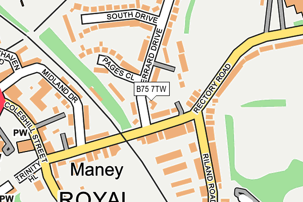 B75 7TW map - OS OpenMap – Local (Ordnance Survey)