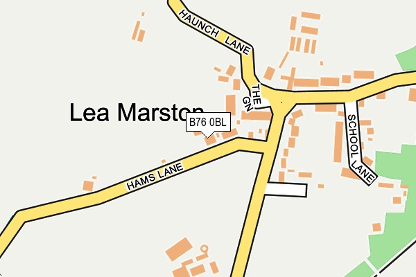 B76 0BL map - OS OpenMap – Local (Ordnance Survey)