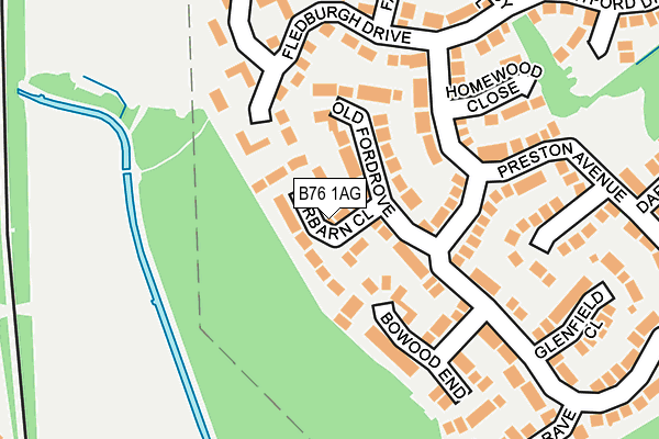 B76 1AG map - OS OpenMap – Local (Ordnance Survey)