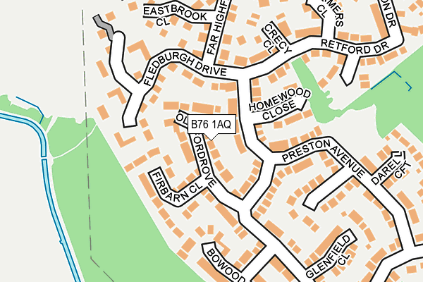 B76 1AQ map - OS OpenMap – Local (Ordnance Survey)