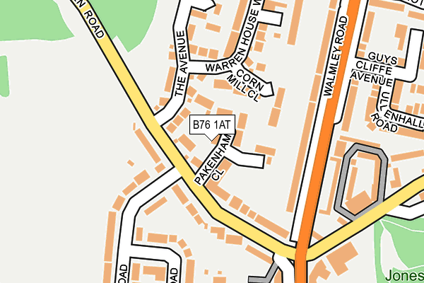 B76 1AT map - OS OpenMap – Local (Ordnance Survey)