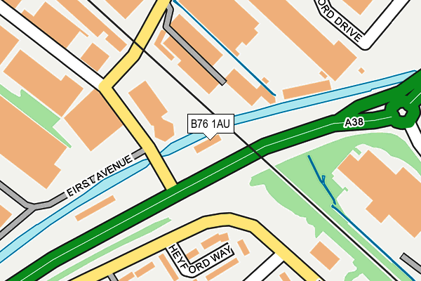 B76 1AU map - OS OpenMap – Local (Ordnance Survey)