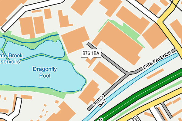 B76 1BA map - OS OpenMap – Local (Ordnance Survey)