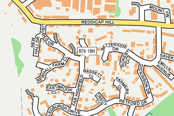 B76 1BN map - OS OpenMap – Local (Ordnance Survey)