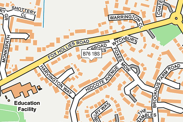 B76 1BS map - OS OpenMap – Local (Ordnance Survey)
