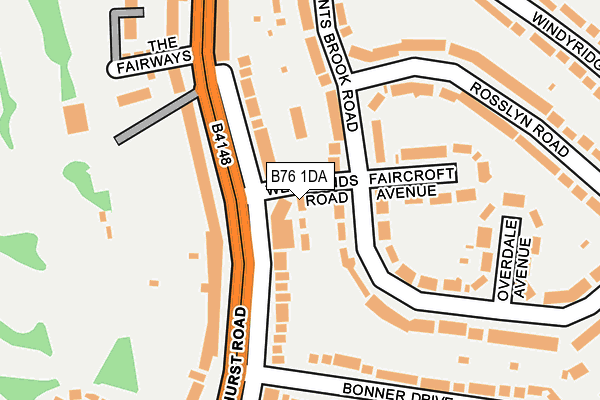B76 1DA map - OS OpenMap – Local (Ordnance Survey)
