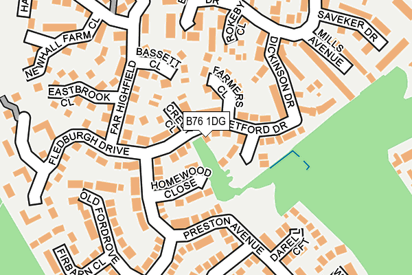 B76 1DG map - OS OpenMap – Local (Ordnance Survey)