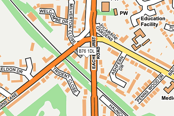 B76 1DL map - OS OpenMap – Local (Ordnance Survey)