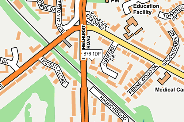 B76 1DP map - OS OpenMap – Local (Ordnance Survey)