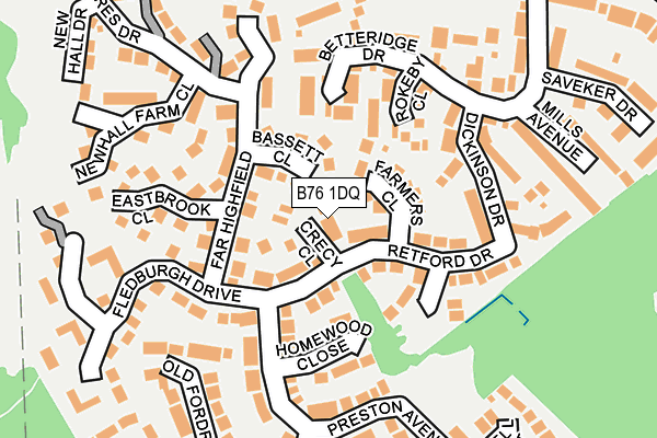 B76 1DQ map - OS OpenMap – Local (Ordnance Survey)