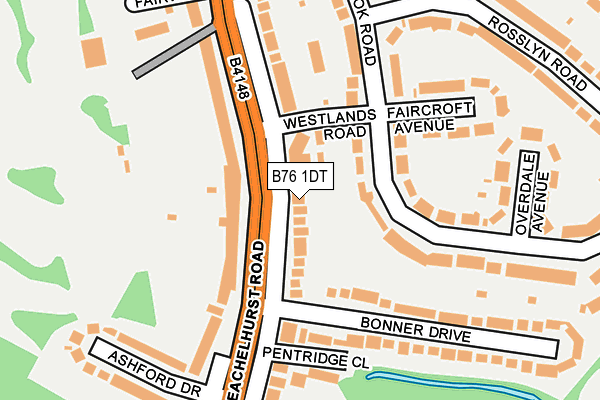 B76 1DT map - OS OpenMap – Local (Ordnance Survey)
