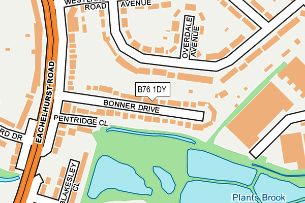 B76 1DY map - OS OpenMap – Local (Ordnance Survey)