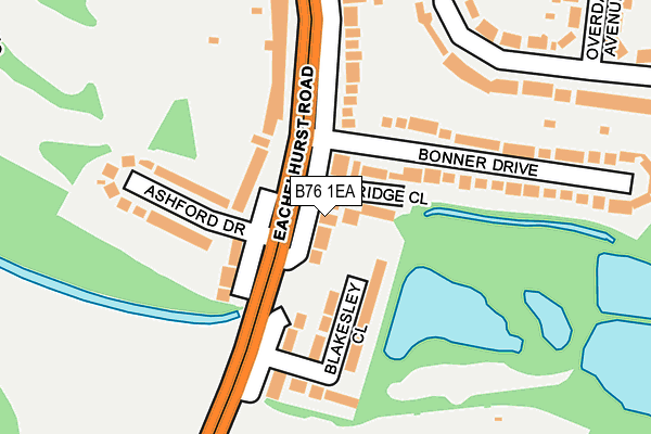 B76 1EA map - OS OpenMap – Local (Ordnance Survey)