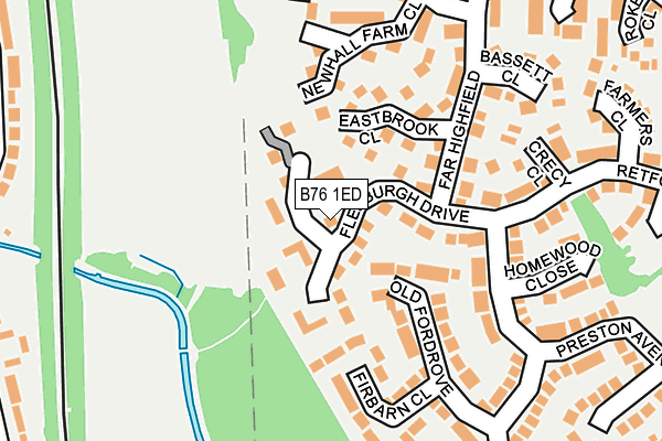 B76 1ED map - OS OpenMap – Local (Ordnance Survey)