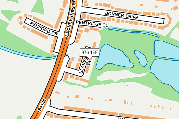 B76 1EF map - OS OpenMap – Local (Ordnance Survey)