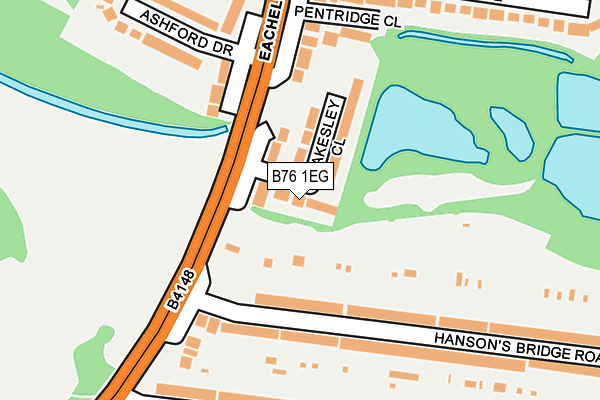 B76 1EG map - OS OpenMap – Local (Ordnance Survey)