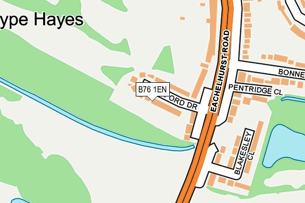 B76 1EN map - OS OpenMap – Local (Ordnance Survey)