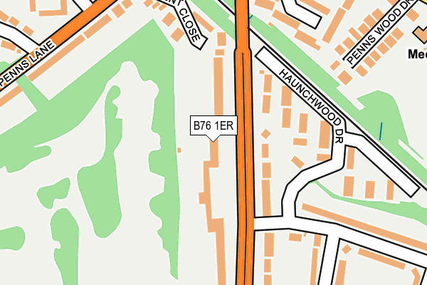 B76 1ER map - OS OpenMap – Local (Ordnance Survey)
