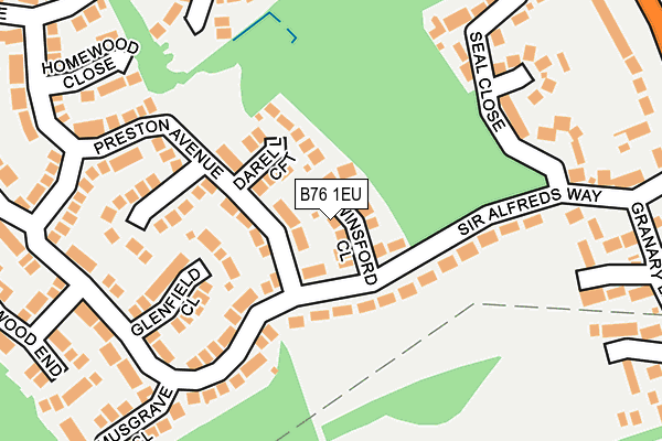 B76 1EU map - OS OpenMap – Local (Ordnance Survey)