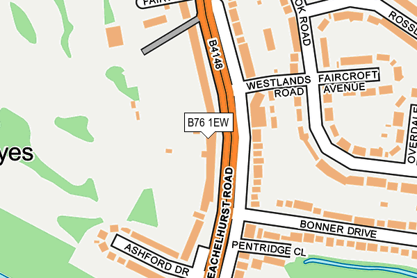 B76 1EW map - OS OpenMap – Local (Ordnance Survey)