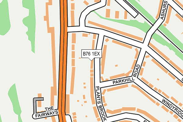 B76 1EX map - OS OpenMap – Local (Ordnance Survey)