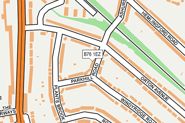 B76 1EZ map - OS OpenMap – Local (Ordnance Survey)