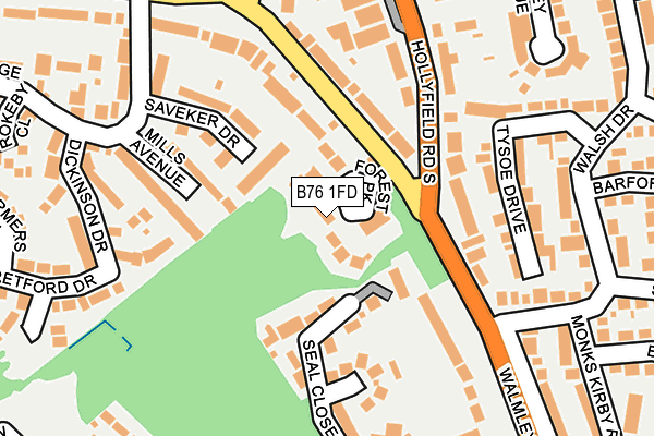 B76 1FD map - OS OpenMap – Local (Ordnance Survey)