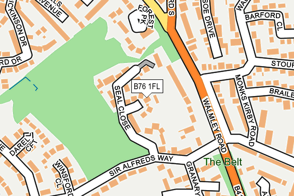 B76 1FL map - OS OpenMap – Local (Ordnance Survey)