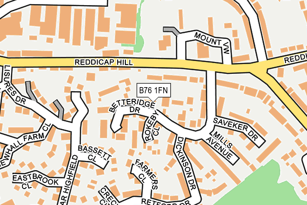 B76 1FN map - OS OpenMap – Local (Ordnance Survey)