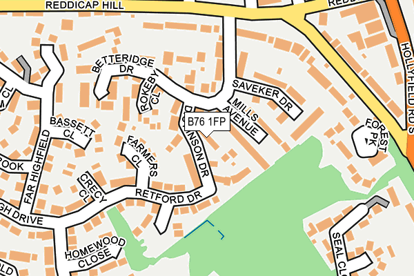 B76 1FP map - OS OpenMap – Local (Ordnance Survey)