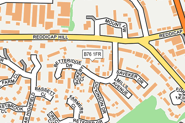 B76 1FR map - OS OpenMap – Local (Ordnance Survey)