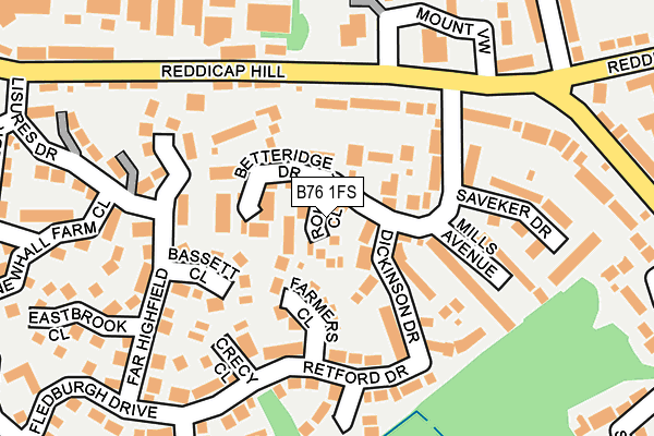 B76 1FS map - OS OpenMap – Local (Ordnance Survey)