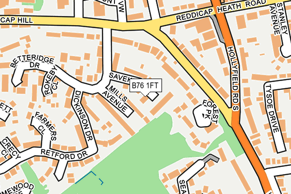 B76 1FT map - OS OpenMap – Local (Ordnance Survey)