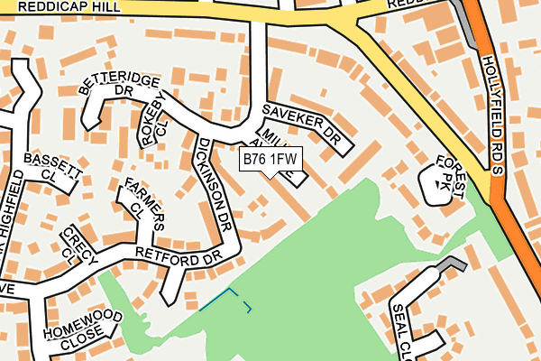 B76 1FW map - OS OpenMap – Local (Ordnance Survey)