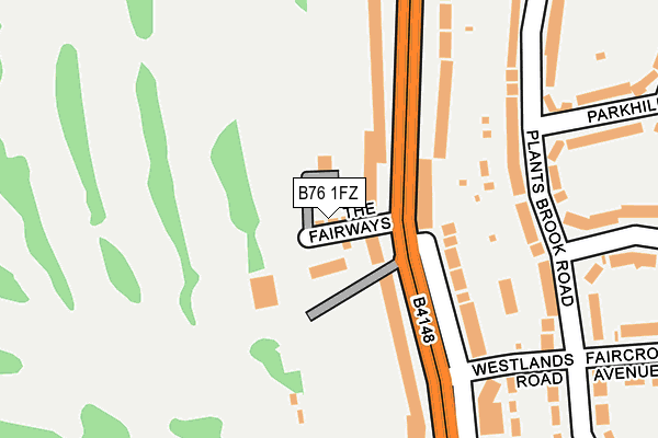 B76 1FZ map - OS OpenMap – Local (Ordnance Survey)