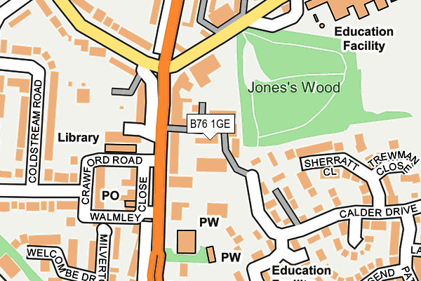 B76 1GE map - OS OpenMap – Local (Ordnance Survey)