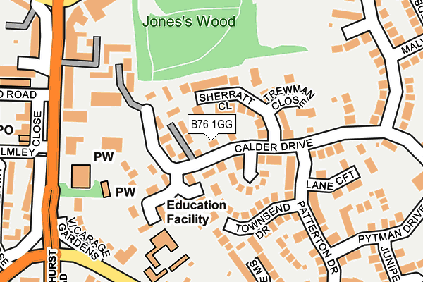 B76 1GG map - OS OpenMap – Local (Ordnance Survey)