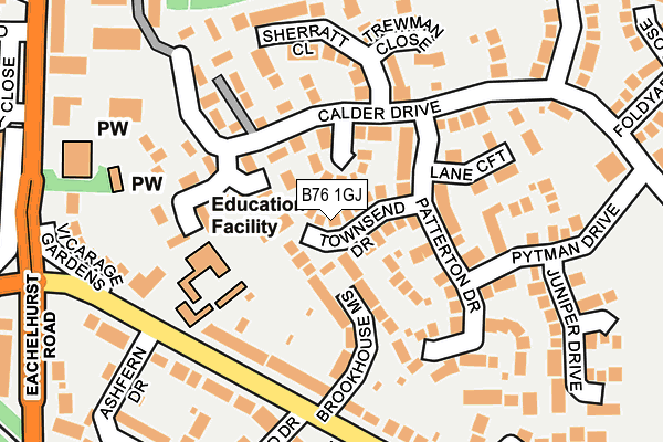 B76 1GJ map - OS OpenMap – Local (Ordnance Survey)