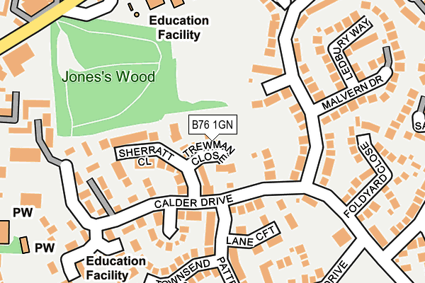 B76 1GN map - OS OpenMap – Local (Ordnance Survey)