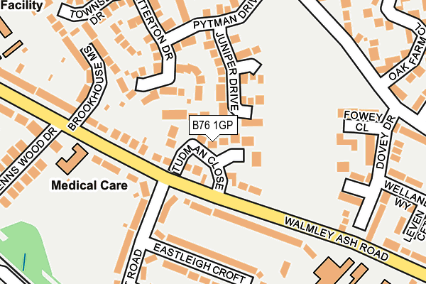 B76 1GP map - OS OpenMap – Local (Ordnance Survey)