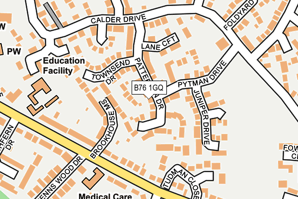 B76 1GQ map - OS OpenMap – Local (Ordnance Survey)