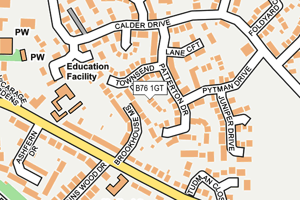 B76 1GT map - OS OpenMap – Local (Ordnance Survey)