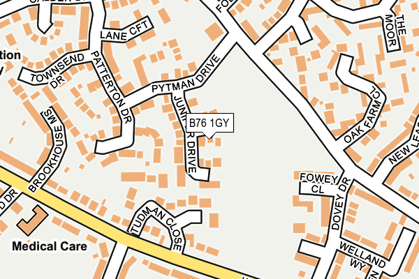 B76 1GY map - OS OpenMap – Local (Ordnance Survey)