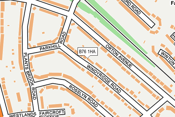 B76 1HA map - OS OpenMap – Local (Ordnance Survey)