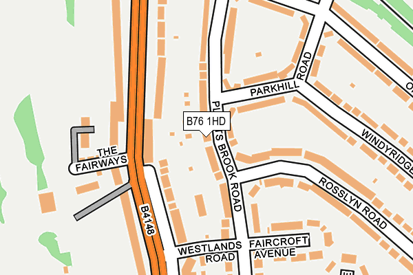 B76 1HD map - OS OpenMap – Local (Ordnance Survey)