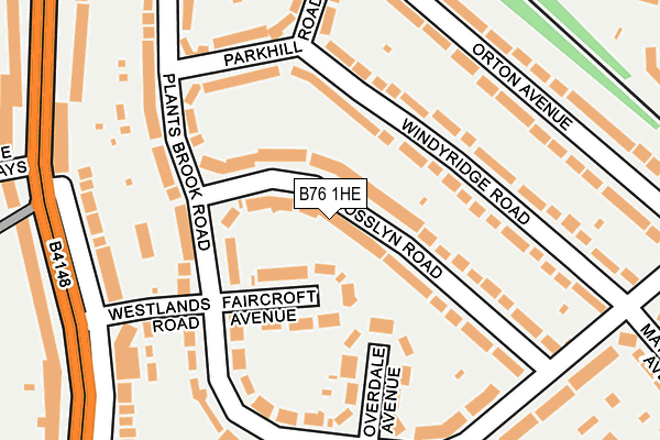 B76 1HE map - OS OpenMap – Local (Ordnance Survey)