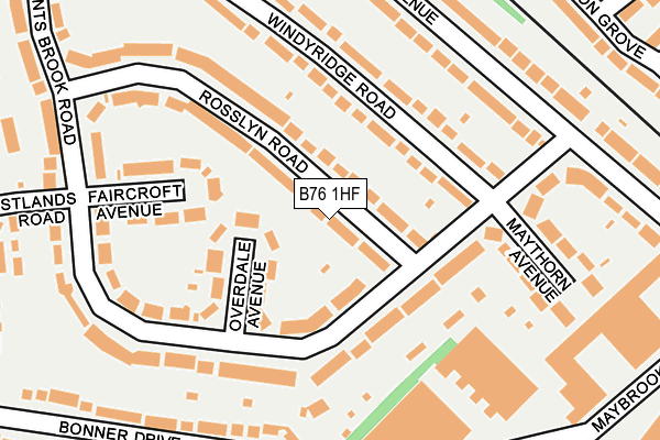 B76 1HF map - OS OpenMap – Local (Ordnance Survey)