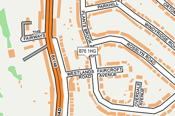 B76 1HG map - OS OpenMap – Local (Ordnance Survey)