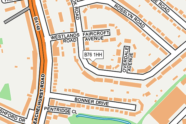 B76 1HH map - OS OpenMap – Local (Ordnance Survey)