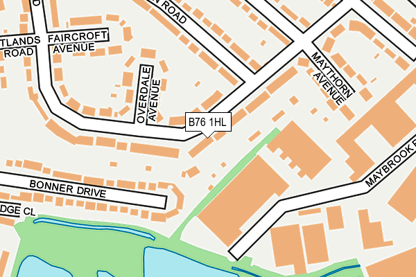 B76 1HL map - OS OpenMap – Local (Ordnance Survey)